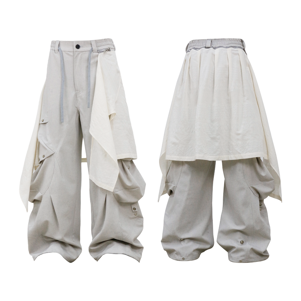 RELABEL Multi-pocket Removable Fart Curtain Loose Trousers