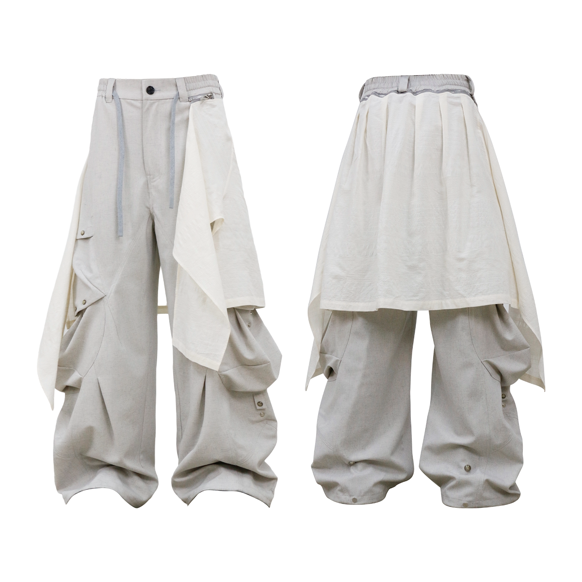 RELABEL Multi-pocket Removable Fart Curtain Loose Trousers