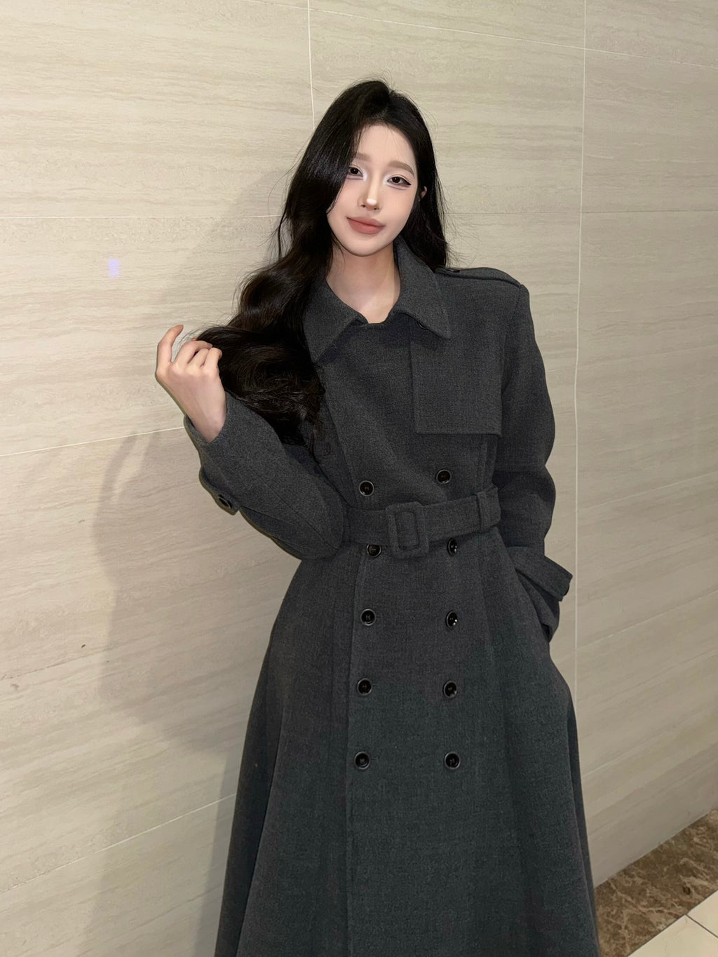 PANPANSTUDIO Minimalist Woolen Coat Medium and Long Coat