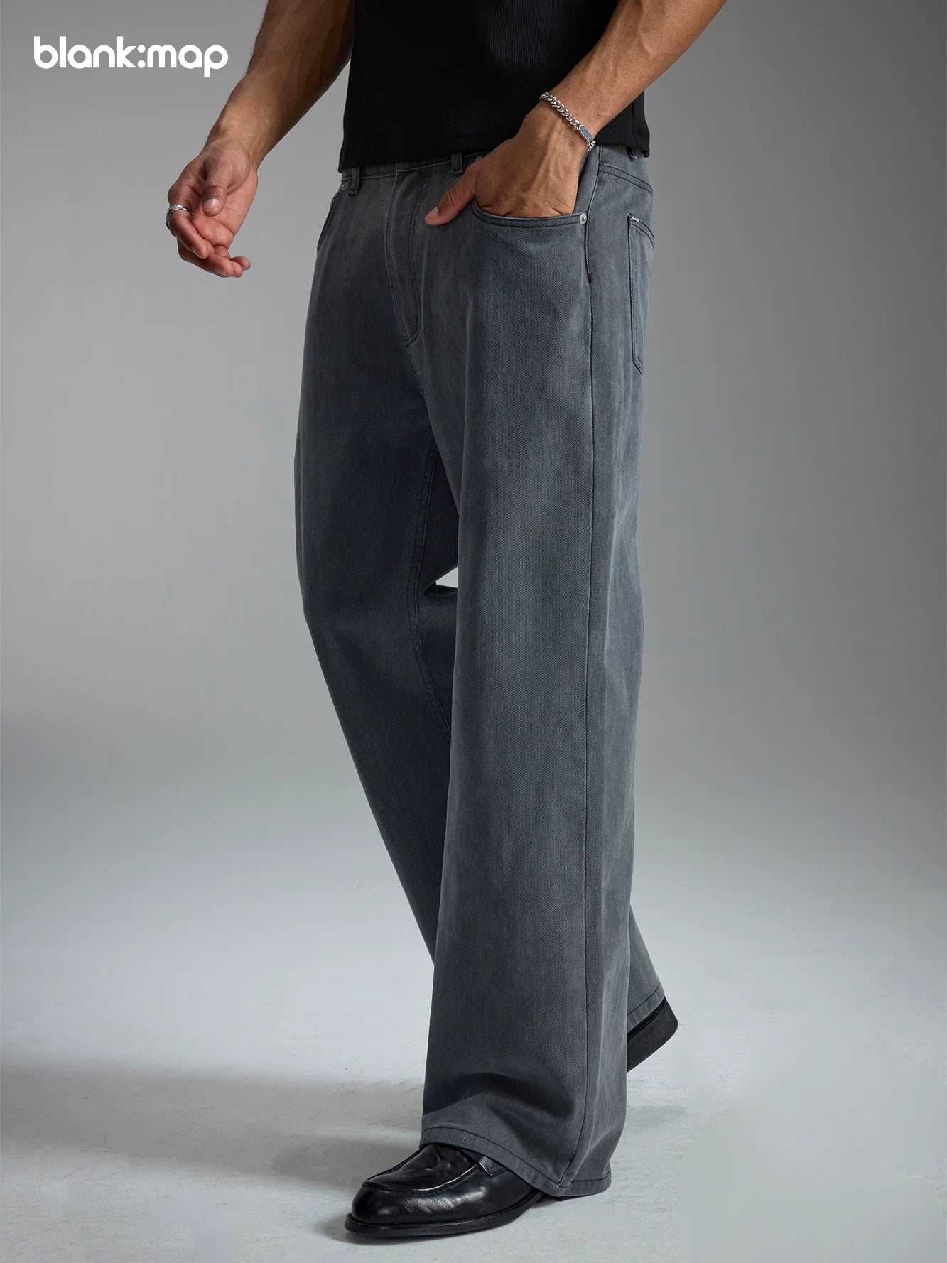 Blank Map Retro Straight Skinny Jeans