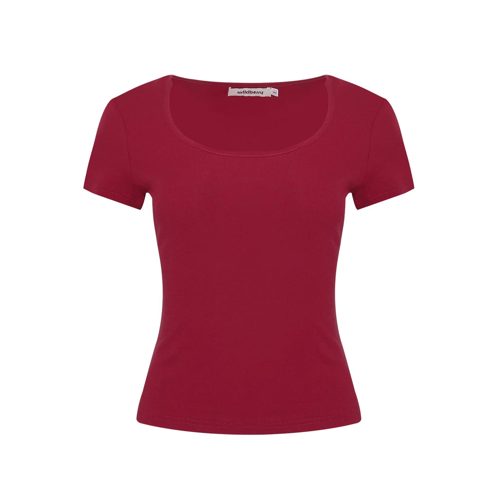 Wildberry U-neck Casual Slim and Thin Tee