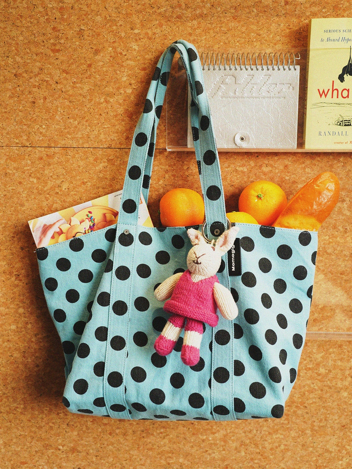 Momogigi Vintage Polka Dot Large Capacity Tote Bag
