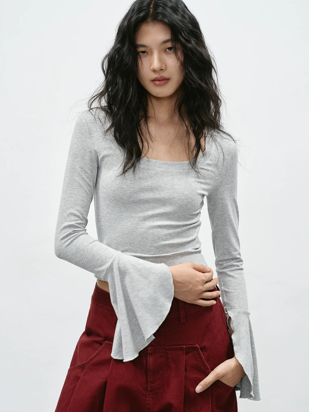 EIGHTHMONTH Skin-friendly and Breathable Square Collar Short Long Sleeves
