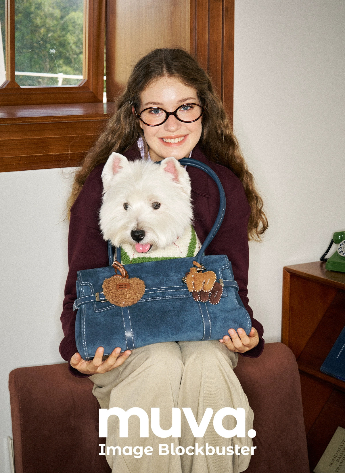 MUVA British Style Loop with Cowhide Large-capacity Shoulder Bag