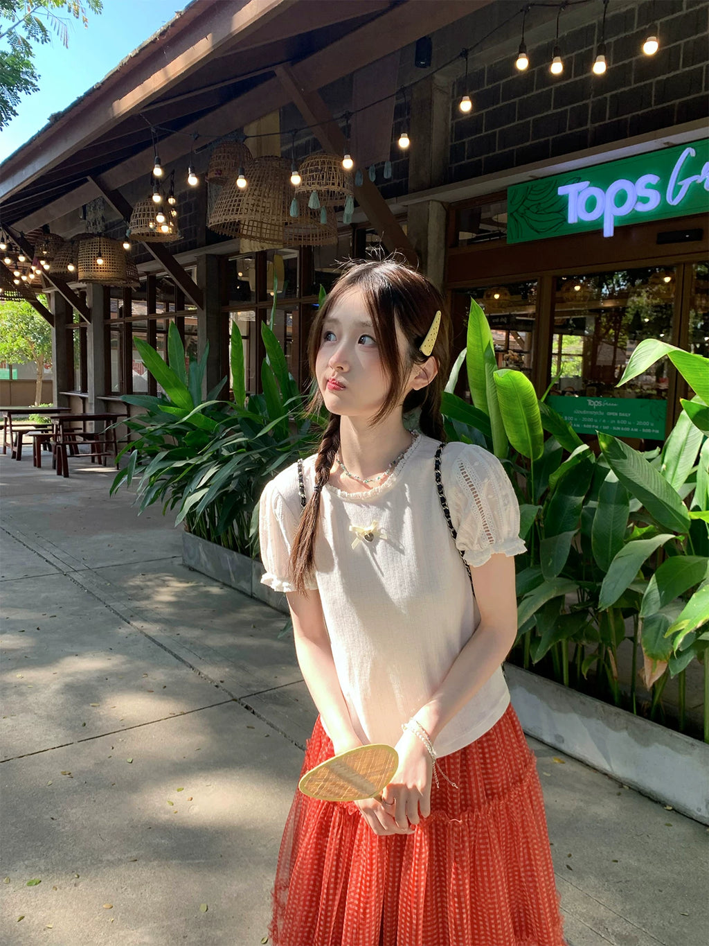 MUCHA Lace Splicing Casual Tee