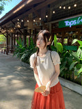 MUCHA Lace Splicing Casual Tee