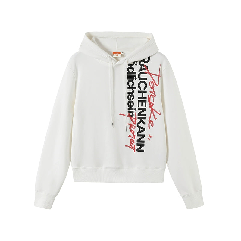 DONSMOKE Front Shoulder Vertical Word Versatile Hooded Sweater