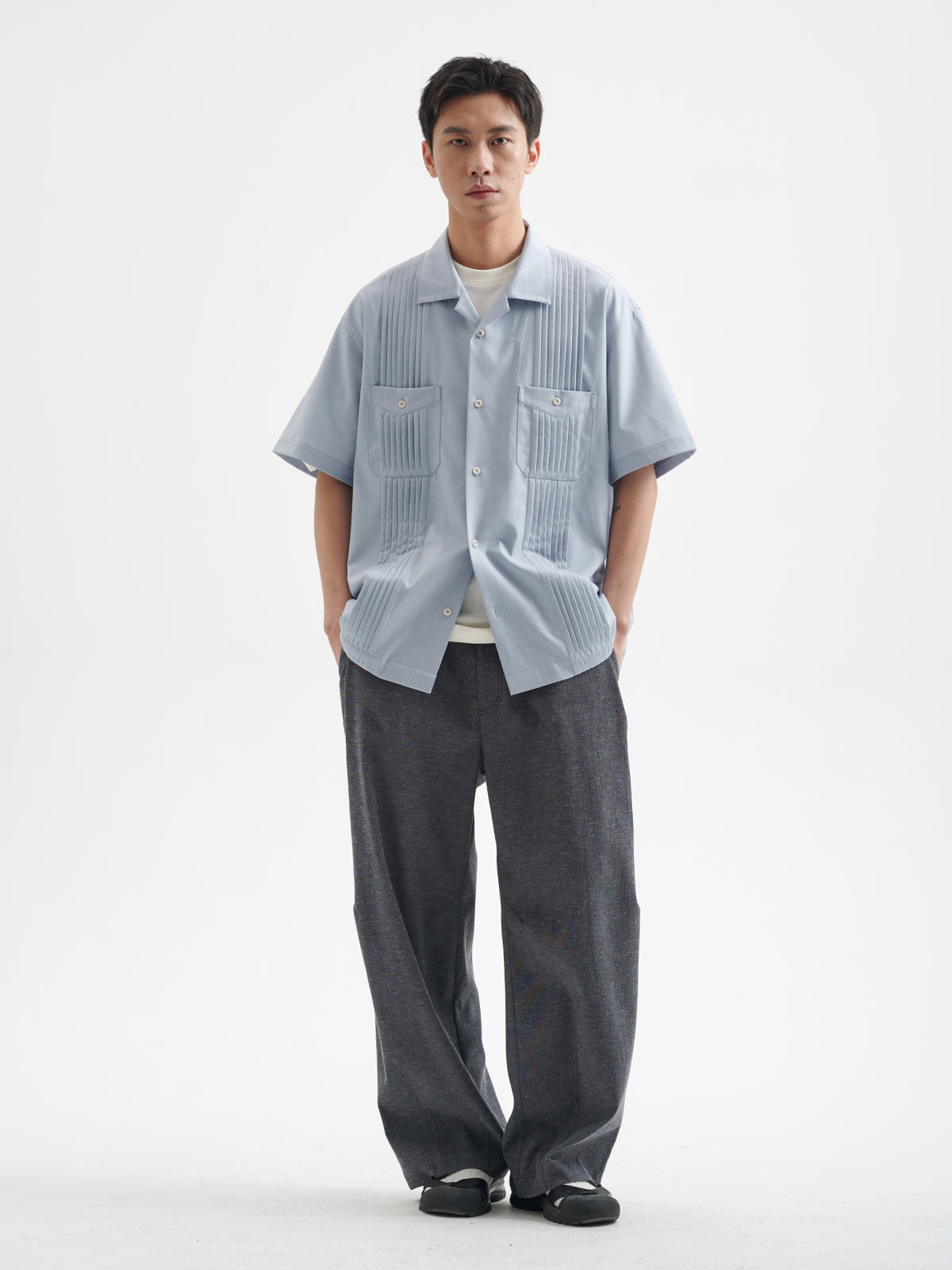 BUTTBILL 25SS Vintage Solona cotton and linen wide-leg cool Pants