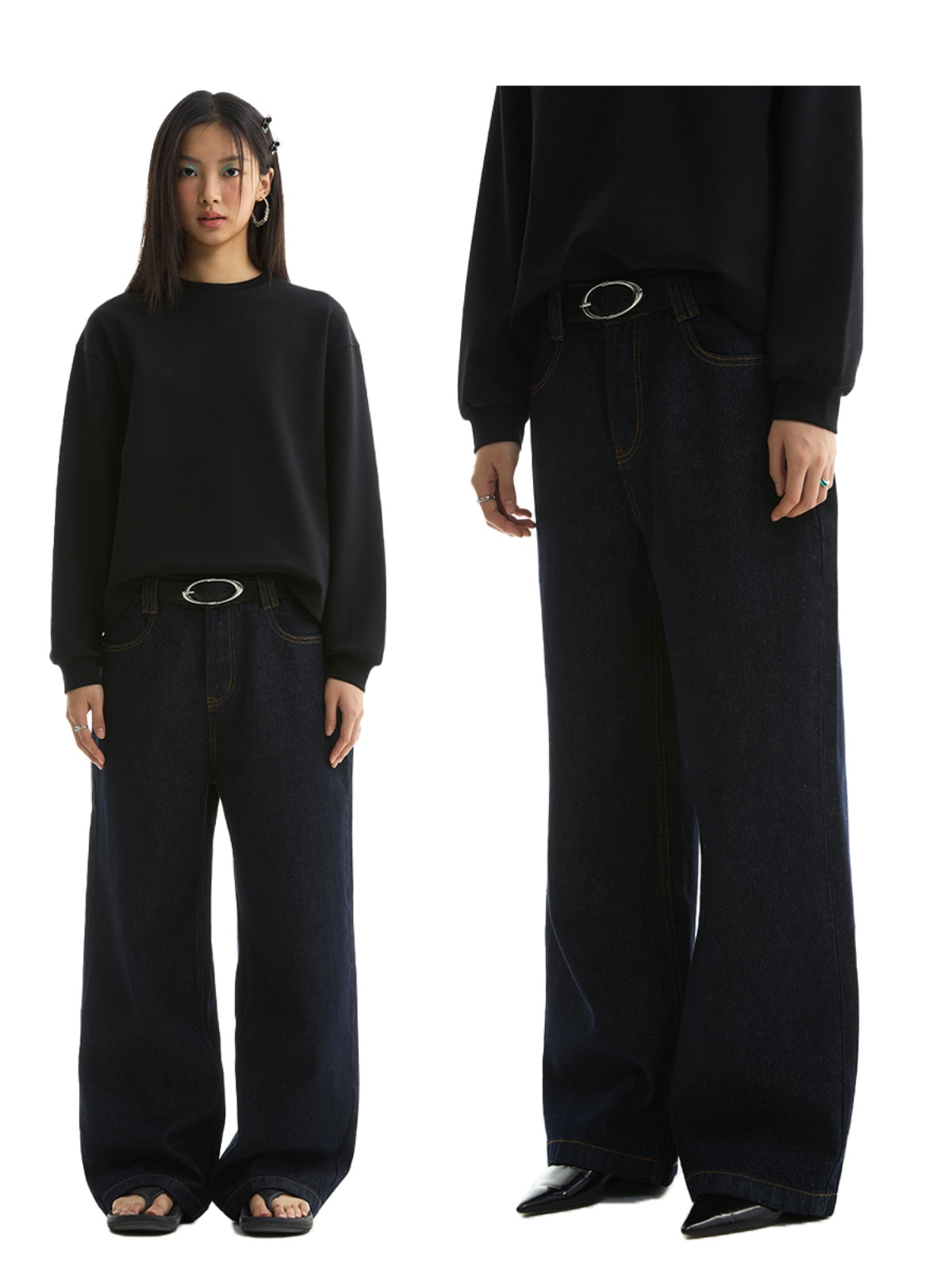 FUNKYFUN Denim Primary Color Straight Jeans