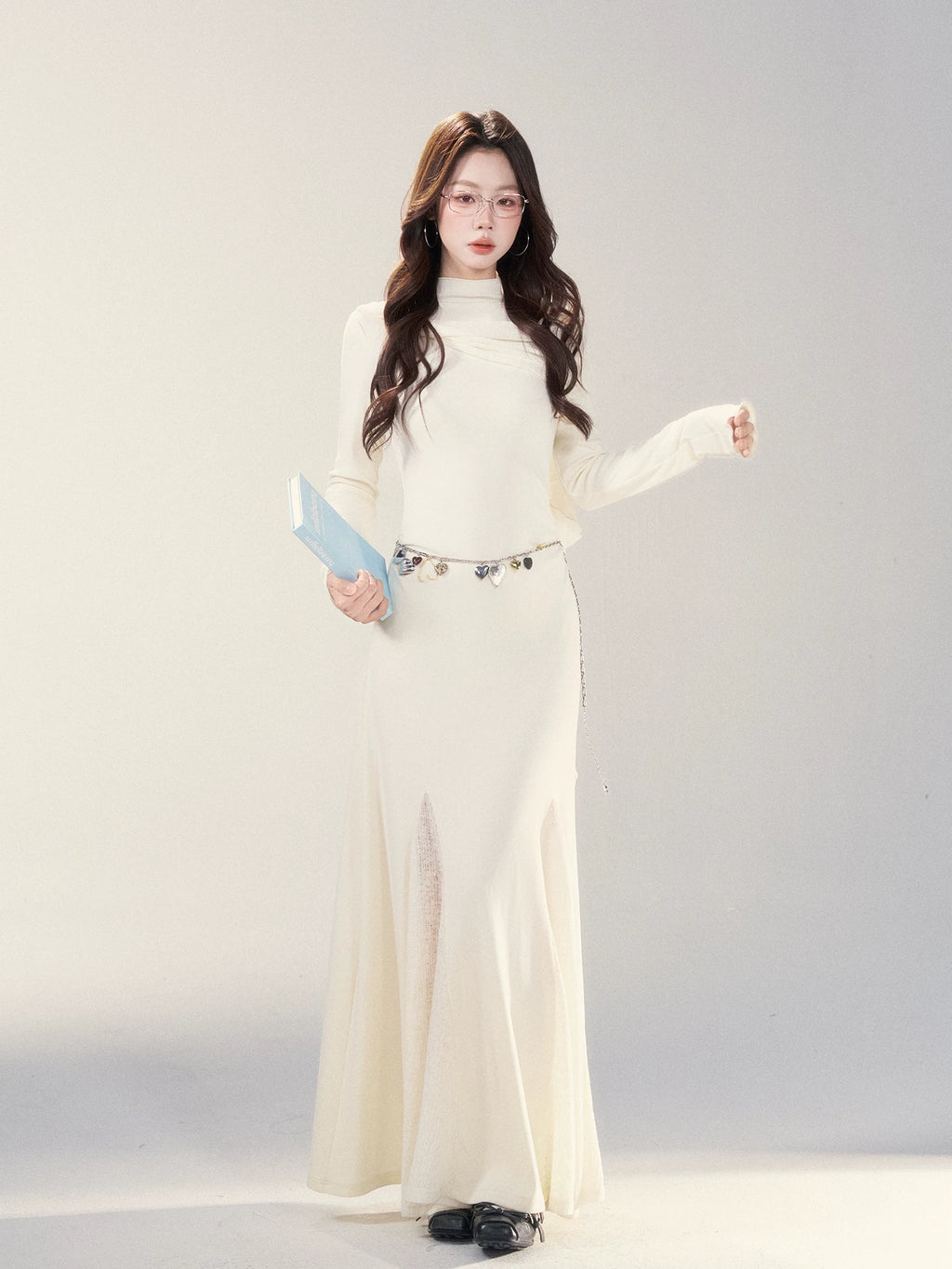 Wildberry Scarf Long Sleeve Dress