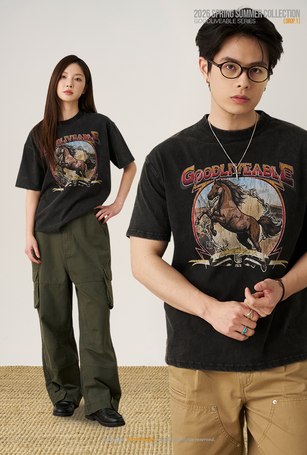 GOODLIVEABLE Retro Versatile Casual Tee