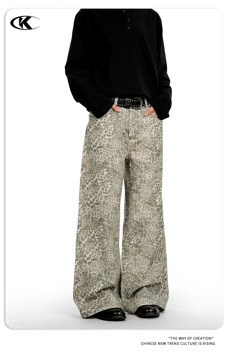 11KN Straight Leopard Jeans
