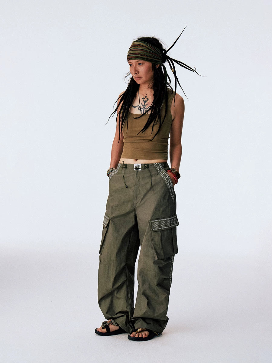 CONP Embroidery Thread Embroidered Paratrooper Overalls