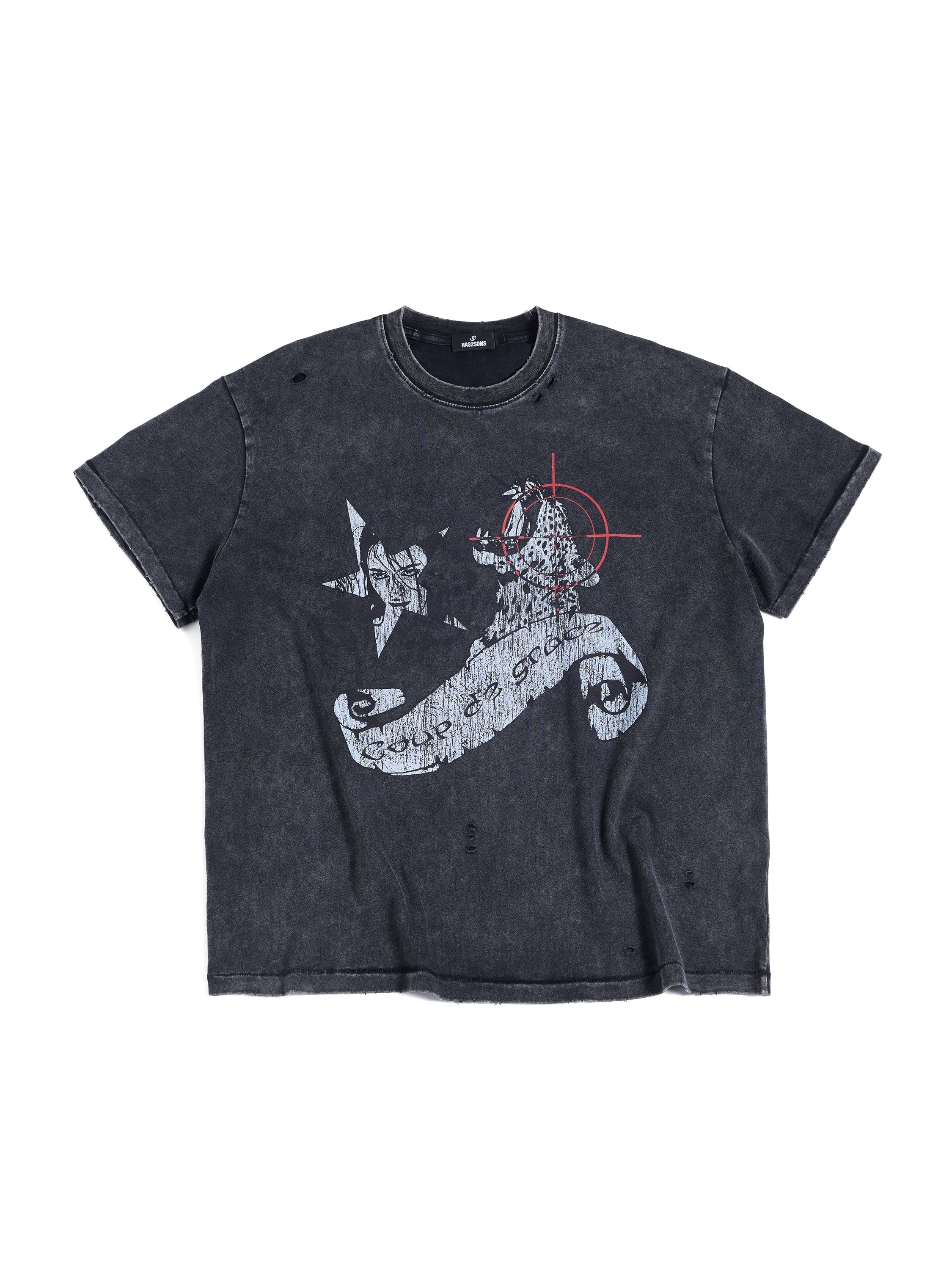 HAS2SONS Retro Loose Round Neck Tee