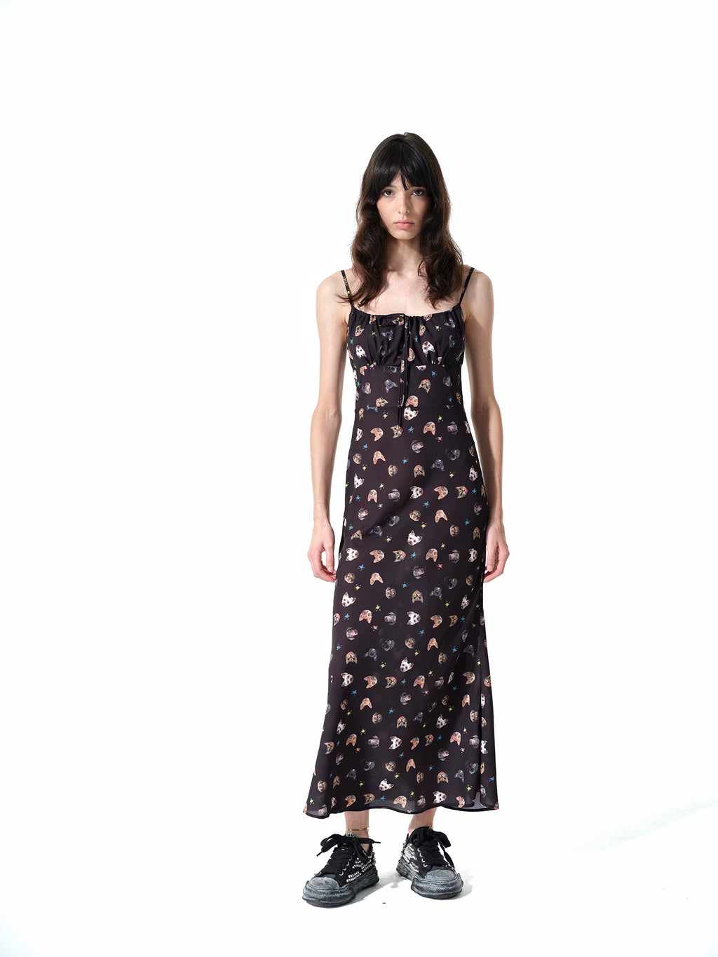 Two Little Guys Vintage Puppy Print Suspender Dress
