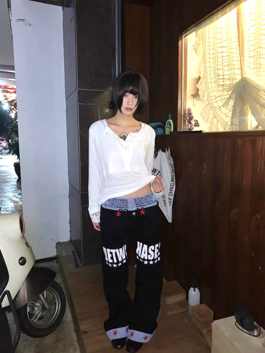 DETW Double Waist Scimitar Stacked Jeans