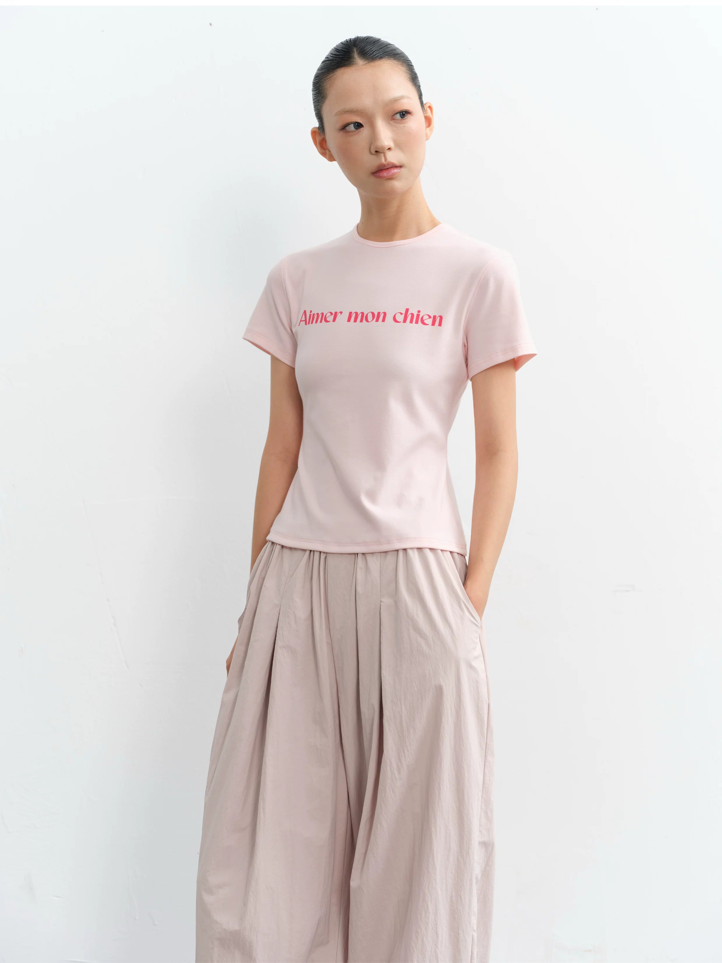 LINY LIBERTY Slim Fit and Thin Front Shoulder Tee