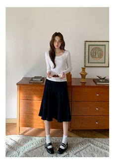 KANO High Waist and Thin Fishtail Medium and Long Skirt