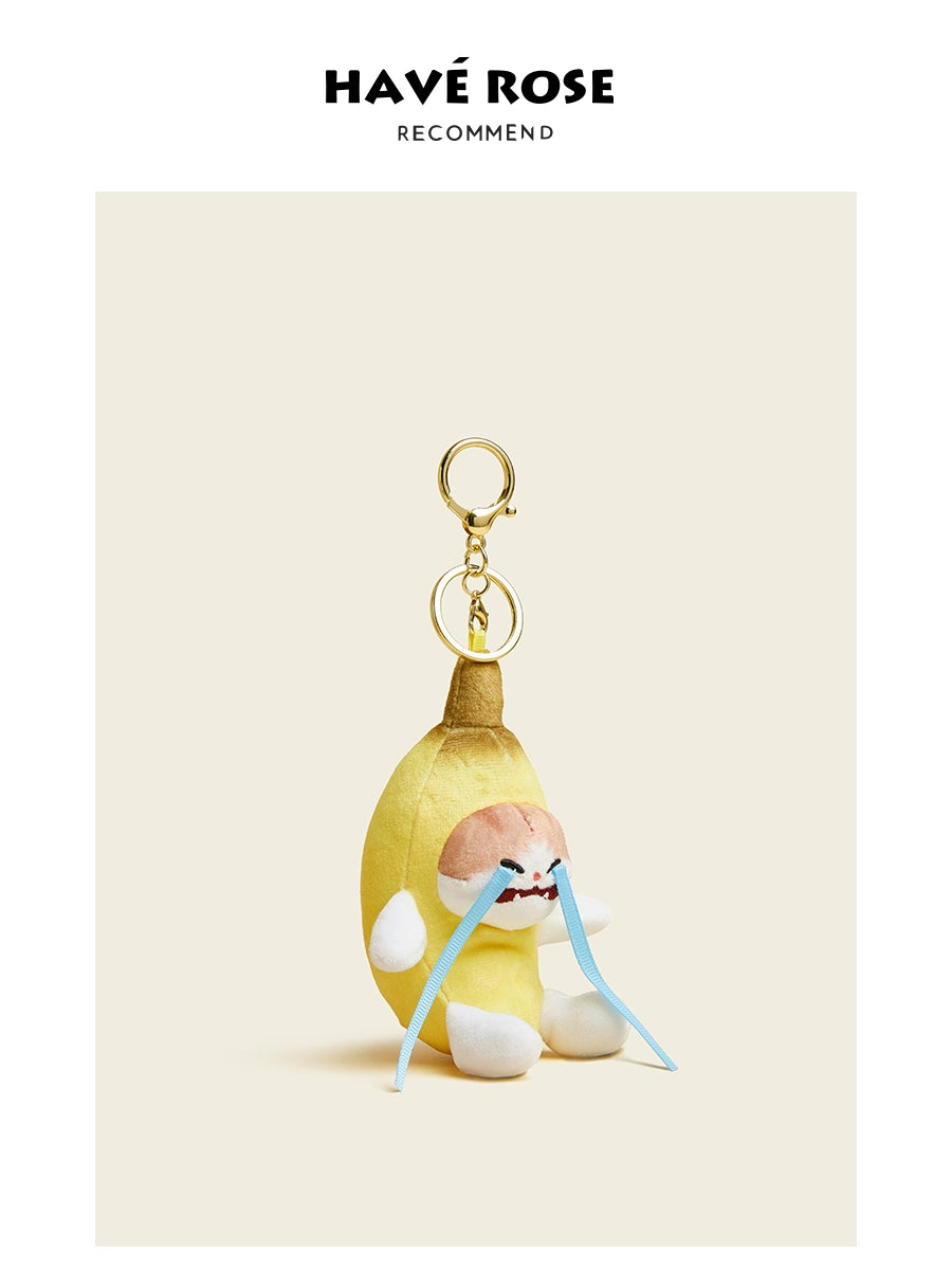 HAVEROSE Ugly Cute Crying Banana Plush Doll Pendant