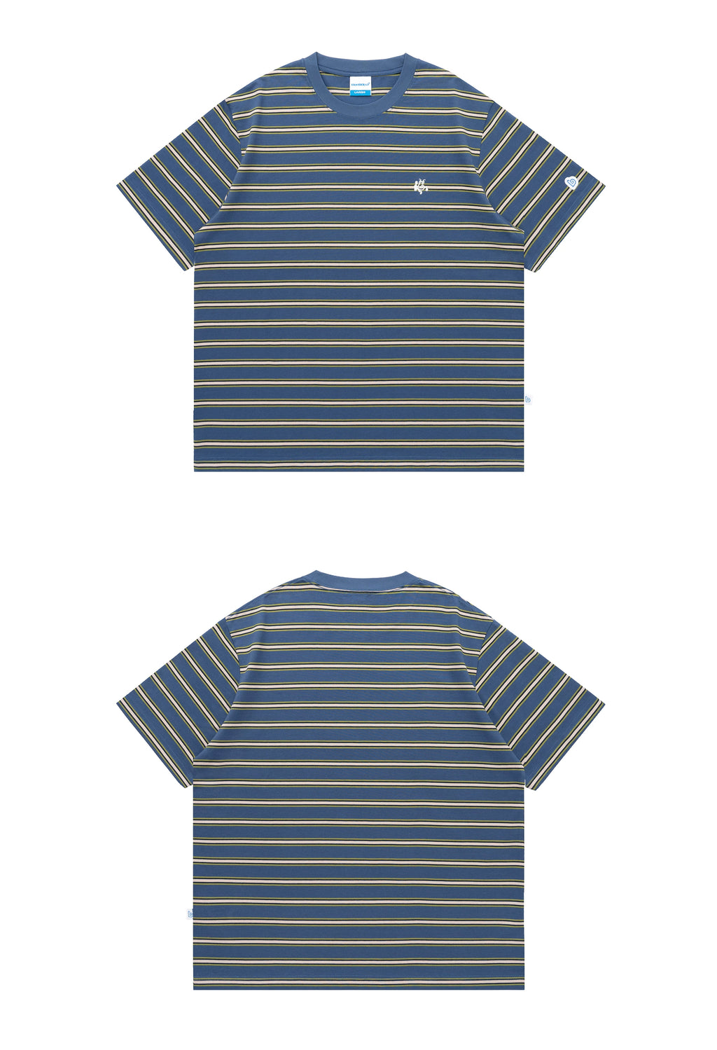 BENT IDEA Stripe Embroidery Casual Versatile Tee