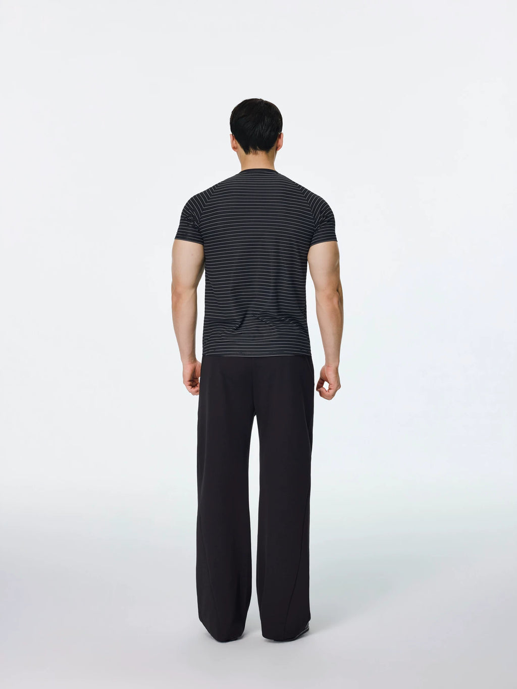 AFTERGLOW Striped Slim-fit Shoulder Sleeve Tee