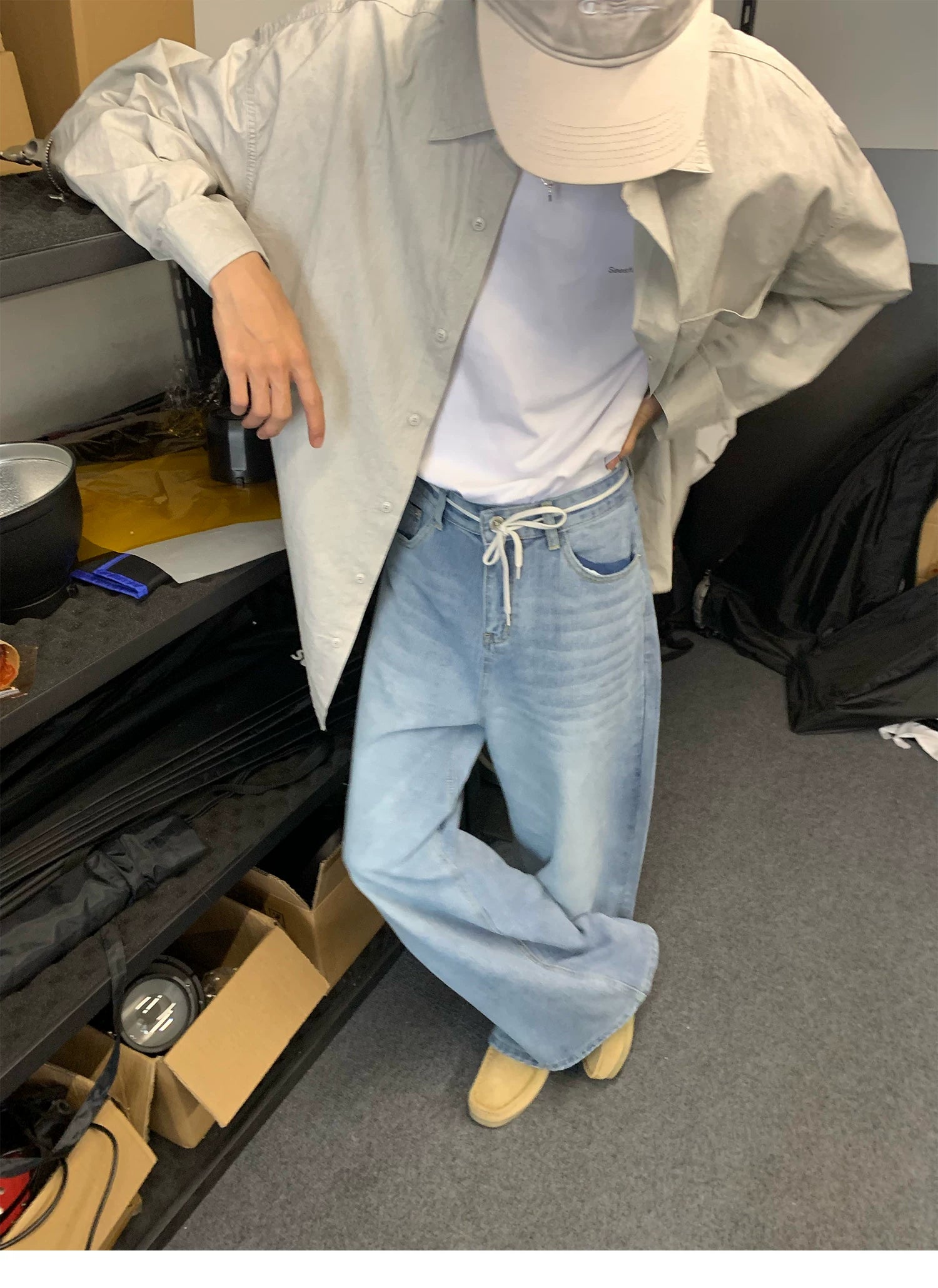 Seesfuture Pants Foot Destroy Loose Straight Pants