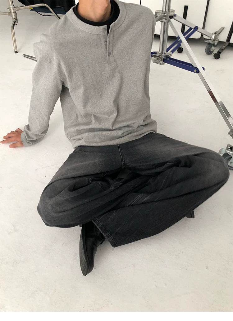 Seesfuture Loose Straight Pants Drape Floor Trousers