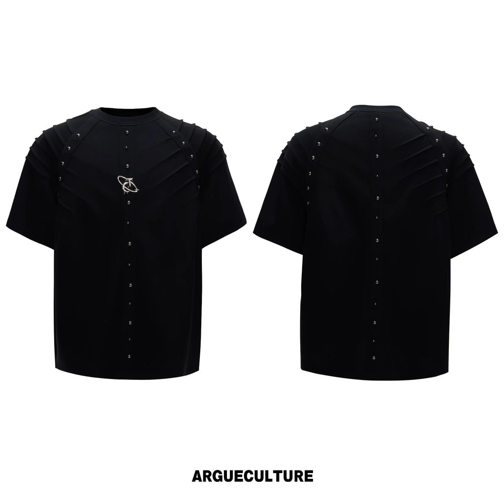 ArguECulturE Pleated Rivet Front Shoulder Tee