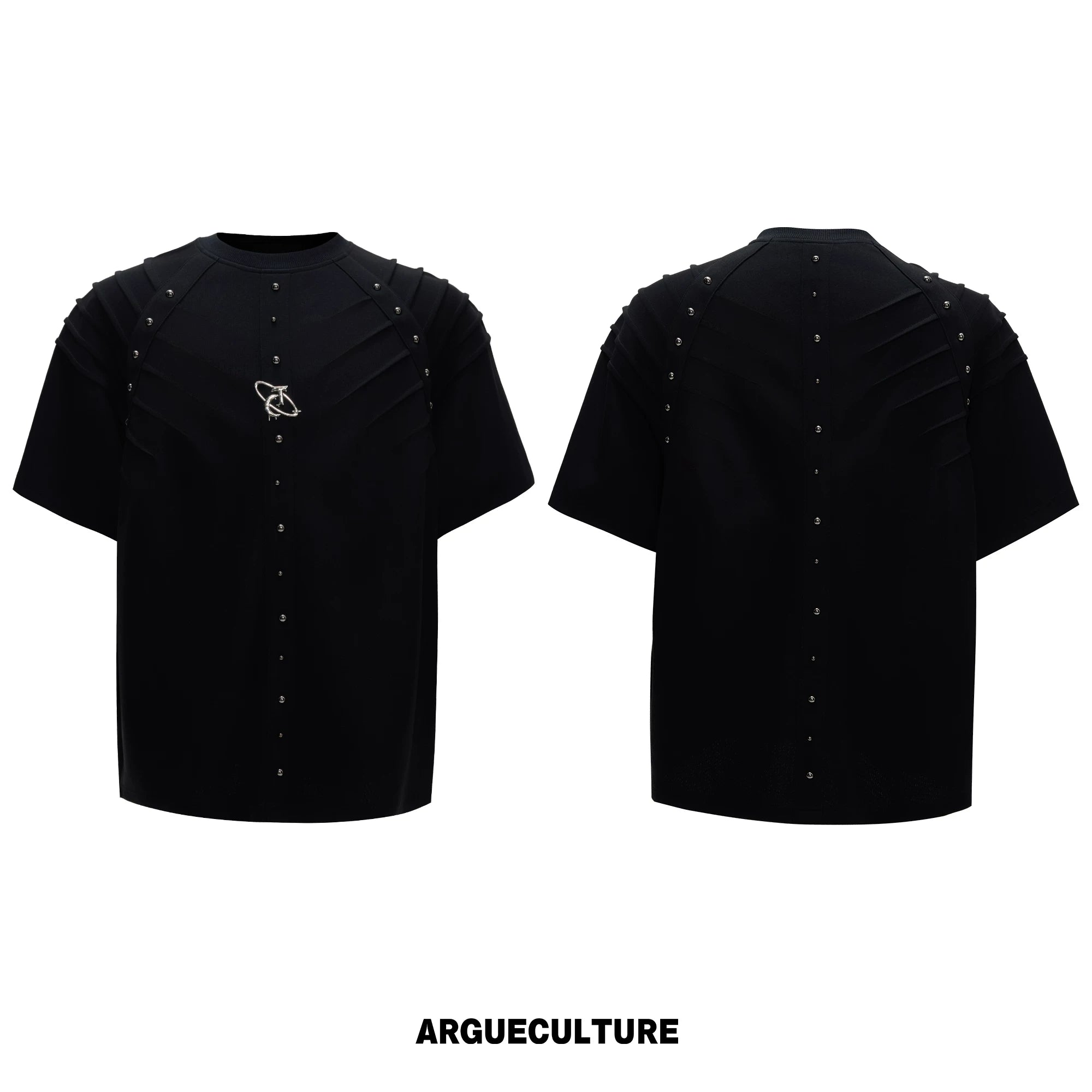 ArguECulturE Pleated Rivet Front Shoulder Tee