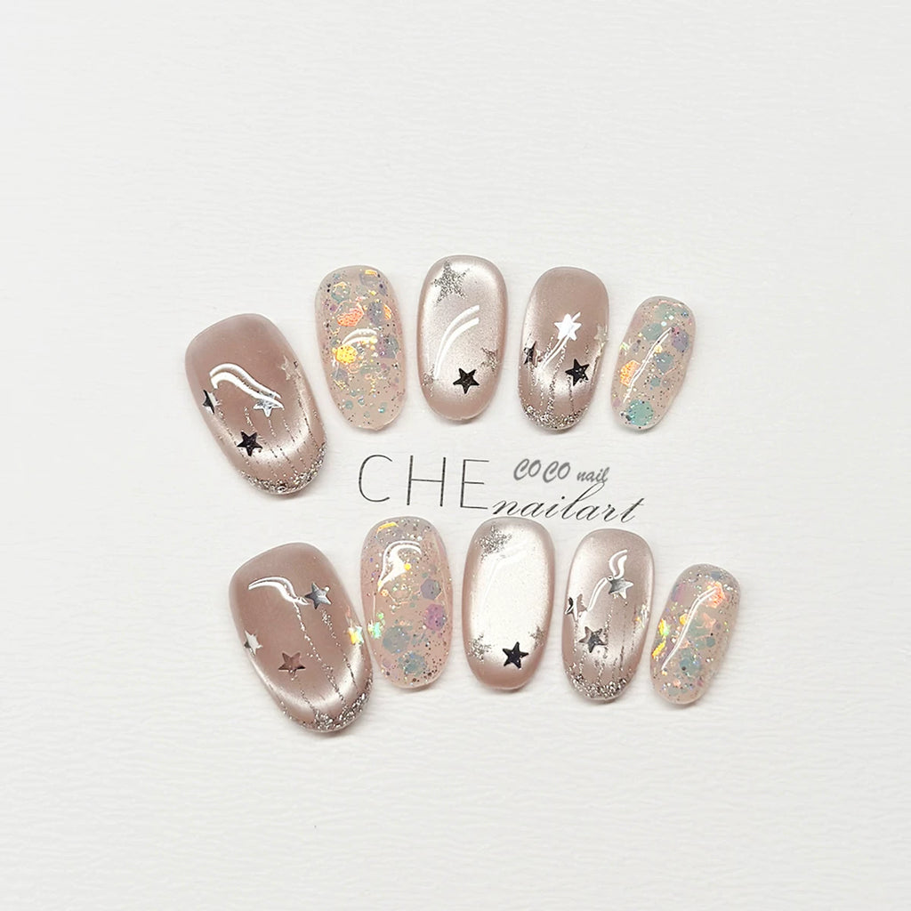 CoCo Small Flower Cat Eye Handmade Manicure Wear Nail
