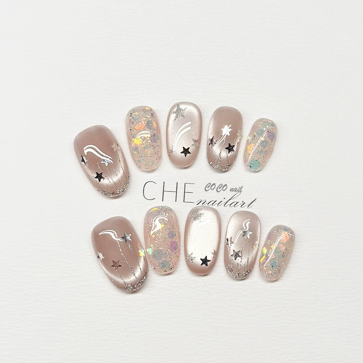 CoCo Small Flower Cat Eye Handmade Manicure Wear Nail