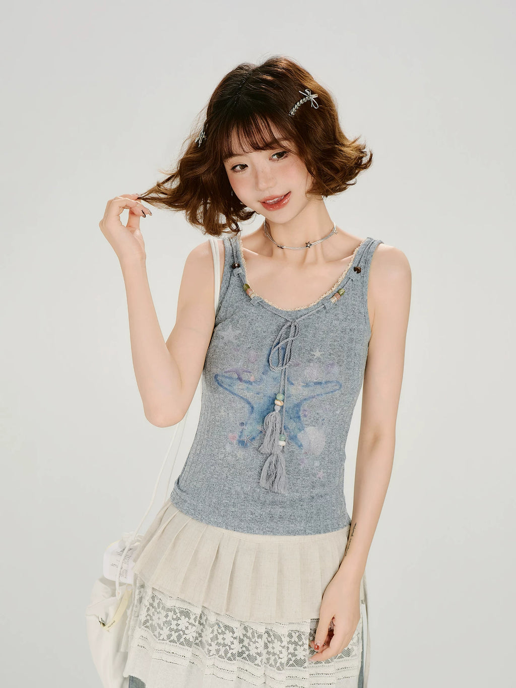 Girlyhalo Slim-fit Knitted Vest