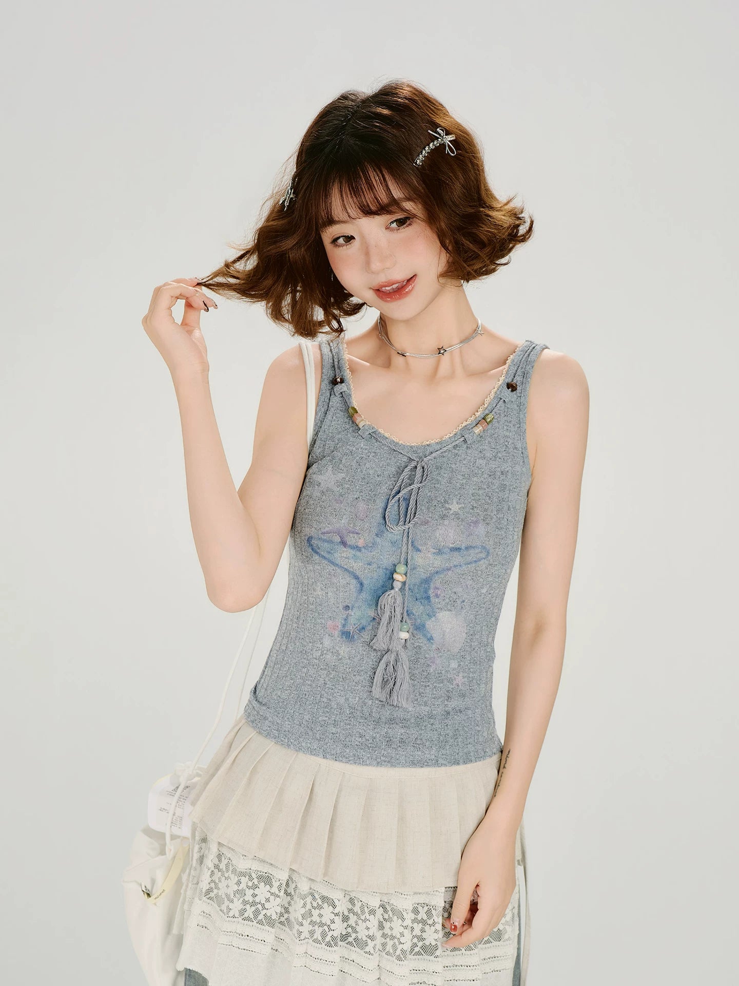 Girlyhalo Slim-fit Knitted Vest