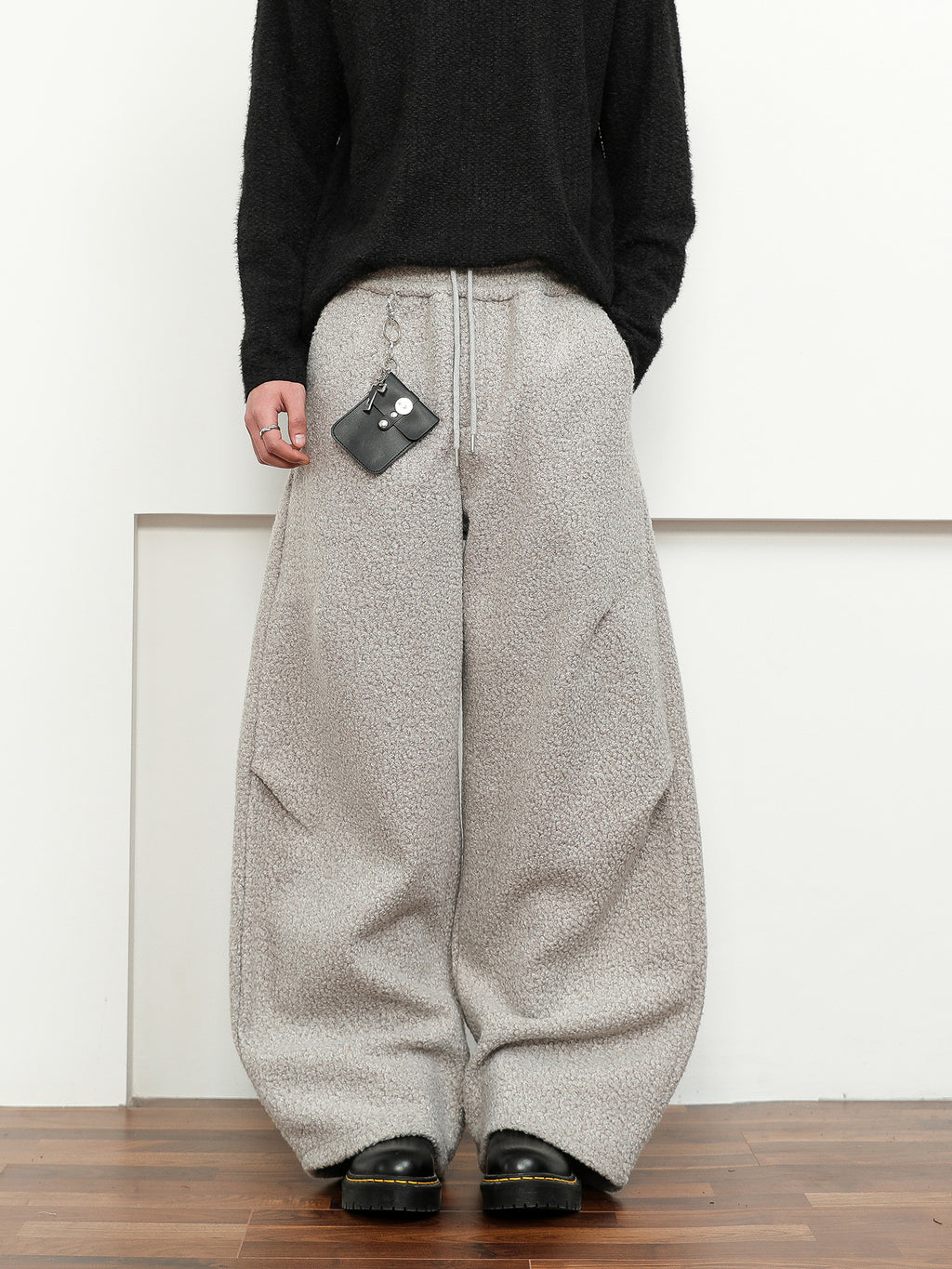 FLYOFF pleated Cozy cut wide-leg scimitar pants