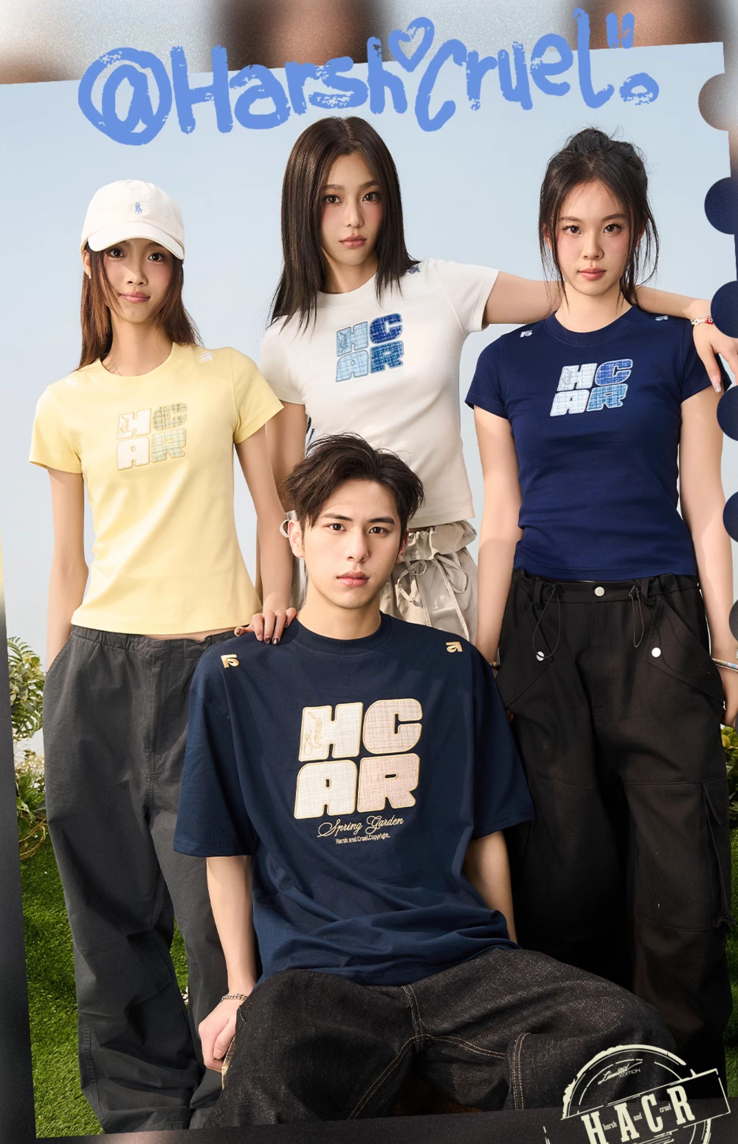 HACR small fragrant wind sticker elastic slim tee