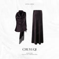 CHUYUQI Streamer Fringed Top Draped Skirt Set