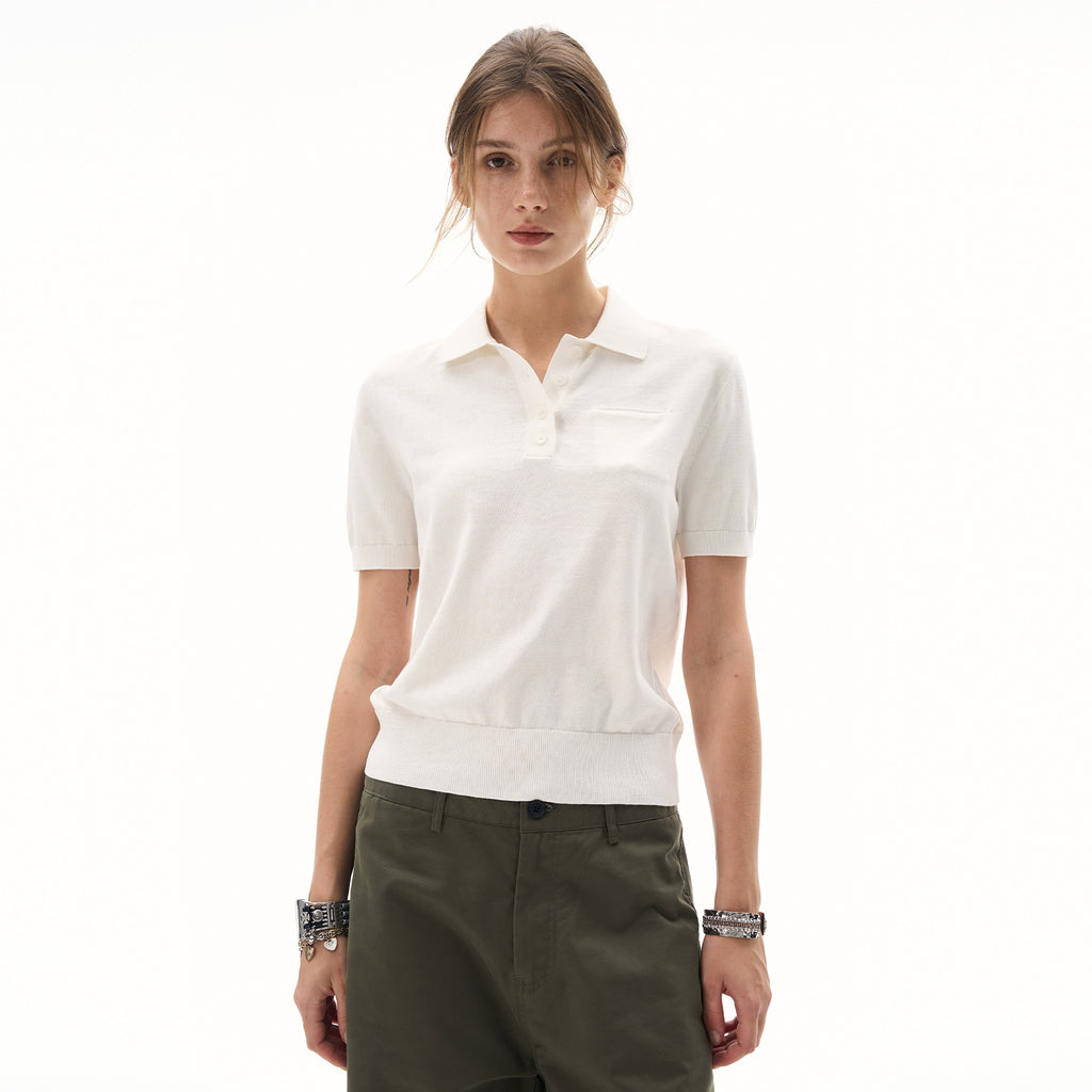 MADWITCH Vintage Front Shoulder Knitted Slim Tee