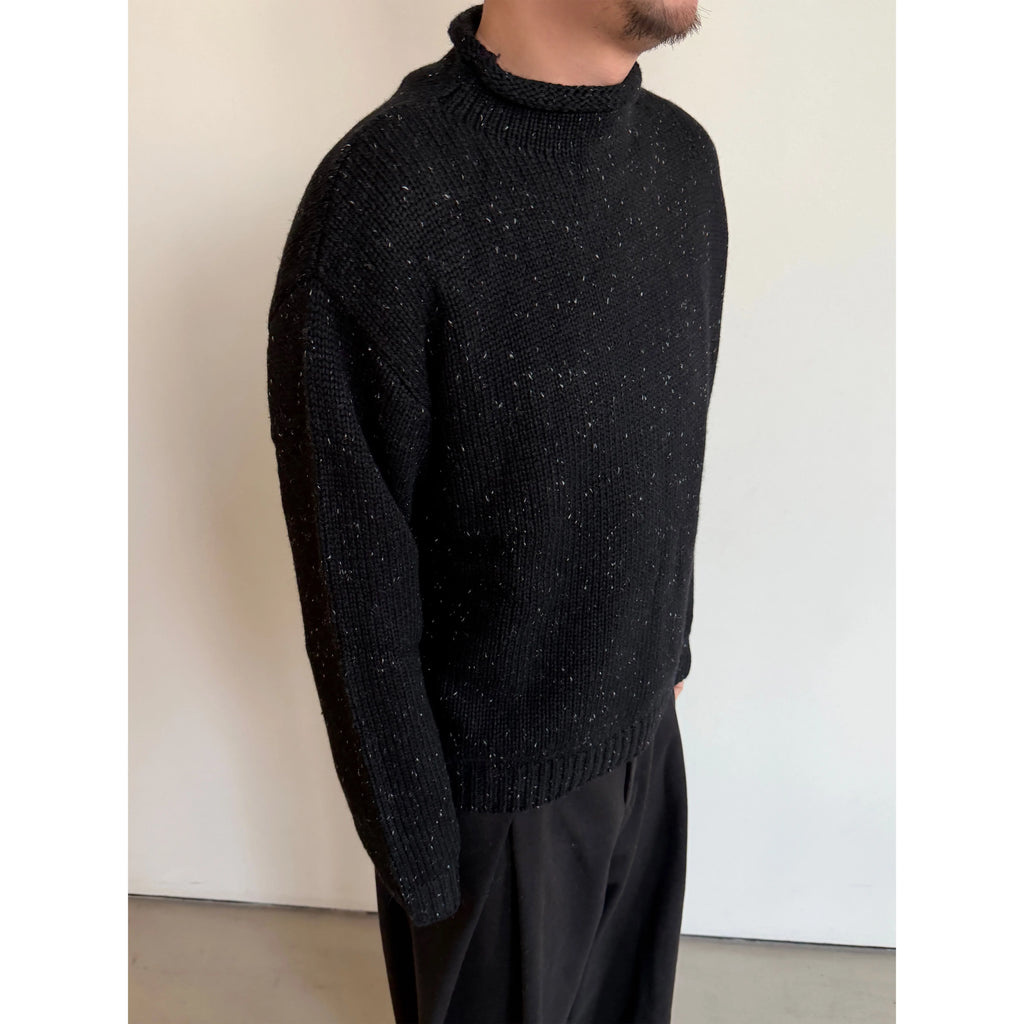 Anniehall Vintage Knitted Sweater with Curled Collar