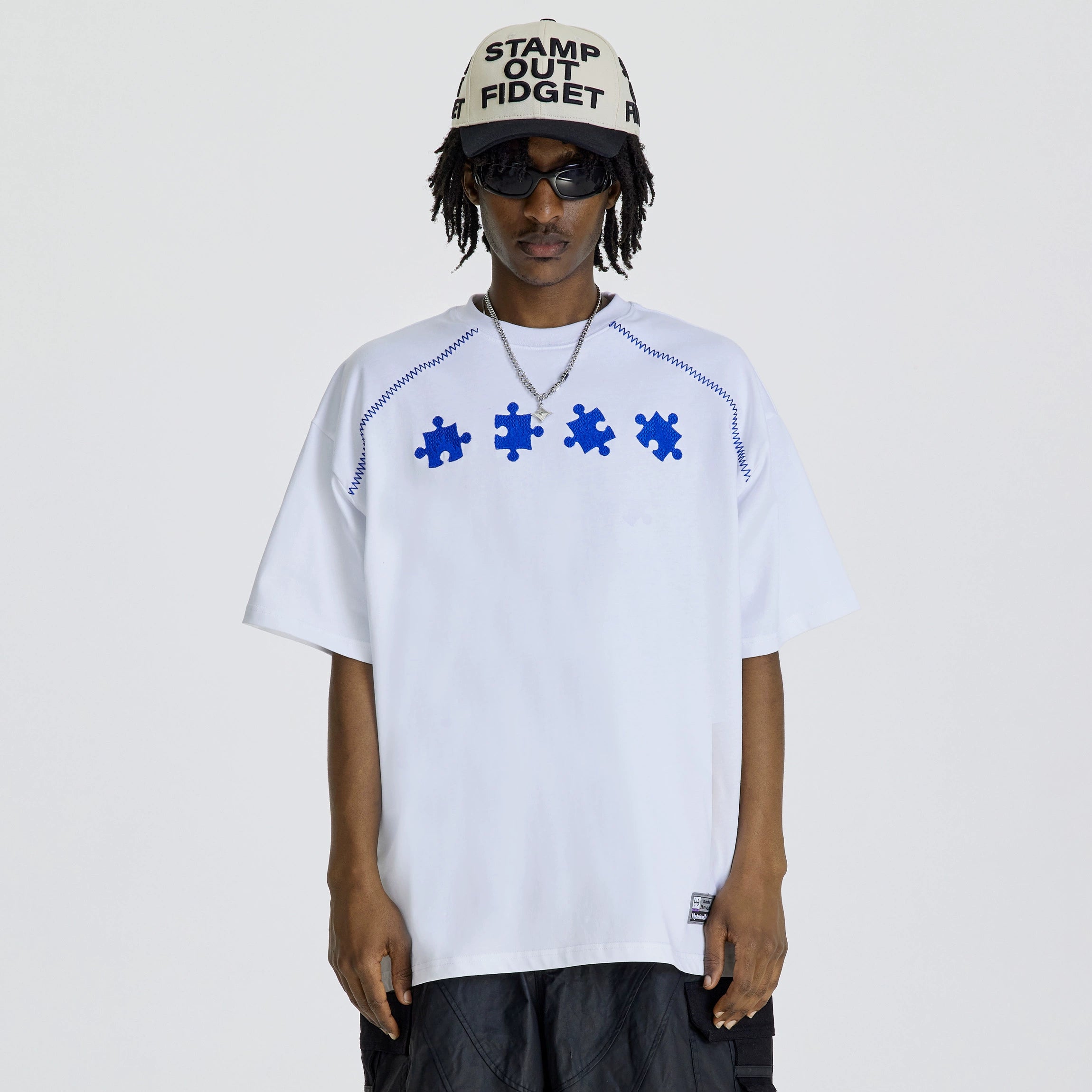 NMK Flame Puzzle Heavy Industry Embroidery Tee
