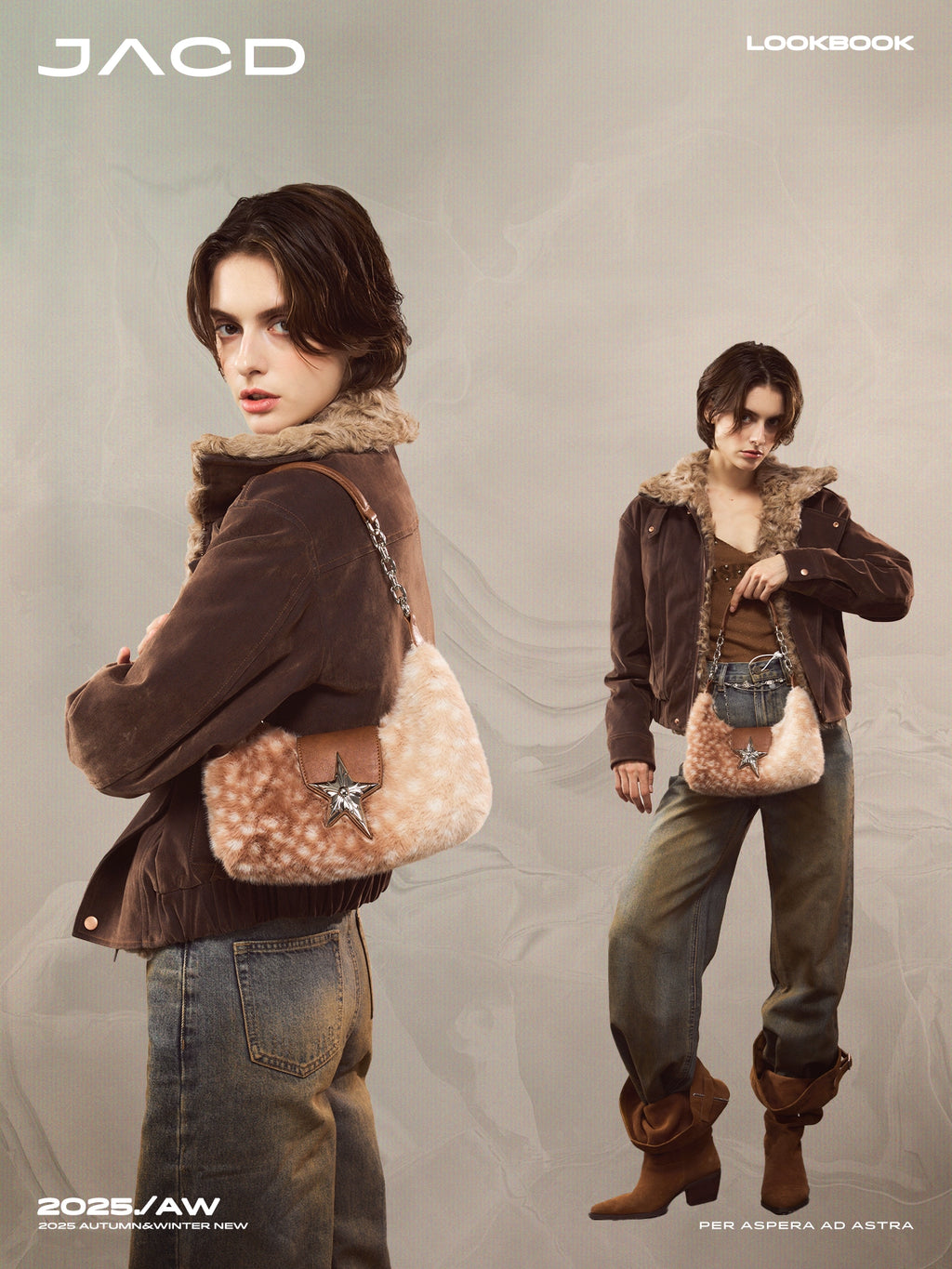 JACD Plush Shoulder Crossbody Handbag