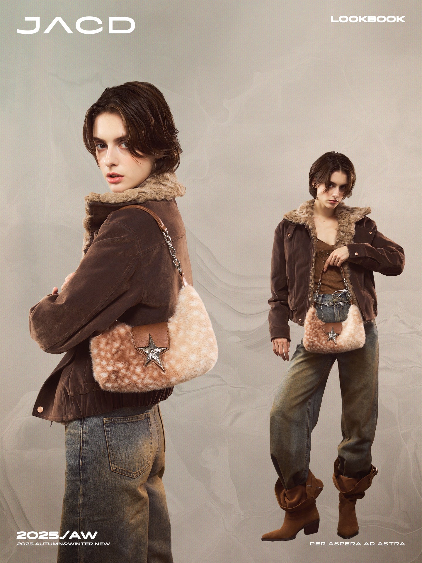 JACD Plush Shoulder Crossbody Handbag