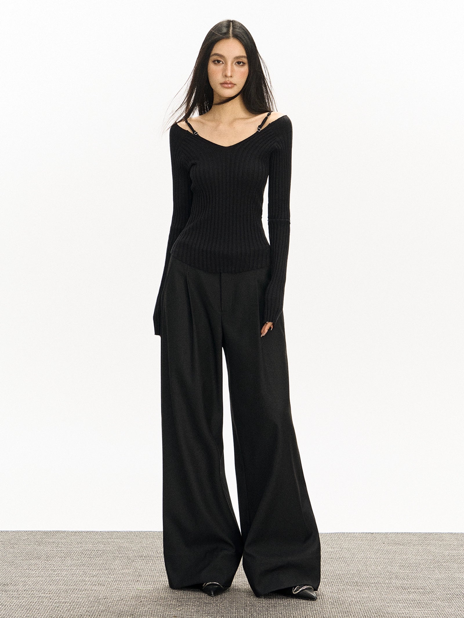 Ariseism Vintage Loose Wide Leg Suit Casual Pants