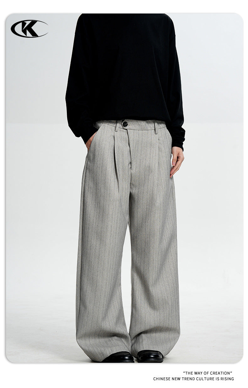11KN Money Striped Wide-Leg Trousers