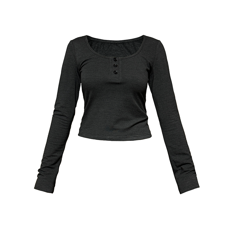 JCAESAR Semicircular Henry Neck Long Sleeve
