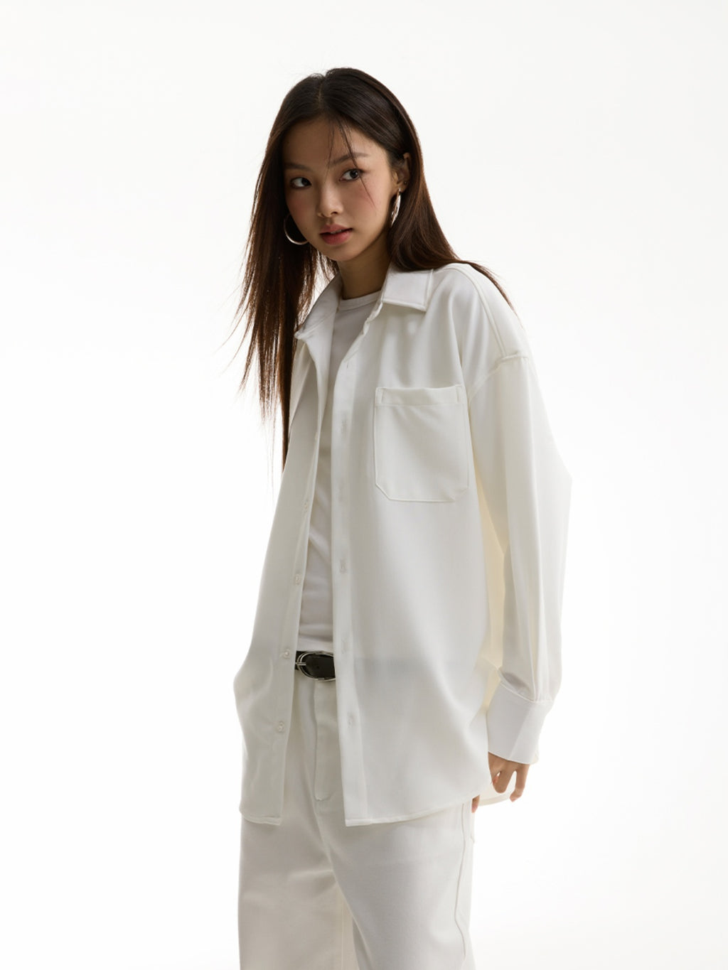 FUNKYFUN Anti-wrinkle Fabric Loose Shirt Jacket