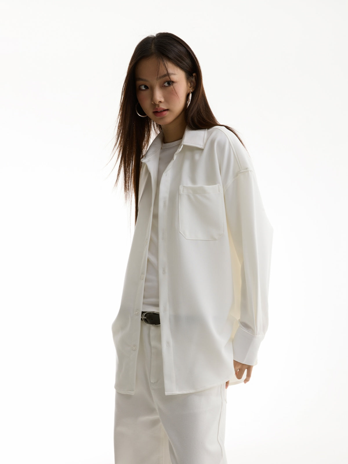 FUNKYFUN Anti-wrinkle Fabric Loose Shirt Jacket