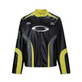 F2CE Stitching Contrasting Embroidered Leather Jacket