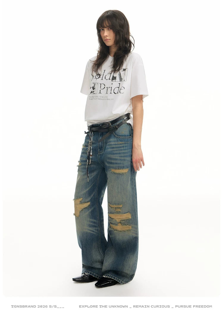 TGNS Retro Band Font Print Casual Tee