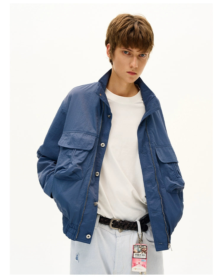 MADWITCH Loose Casual Ruffian Handsome Stand-up Collar Jacket