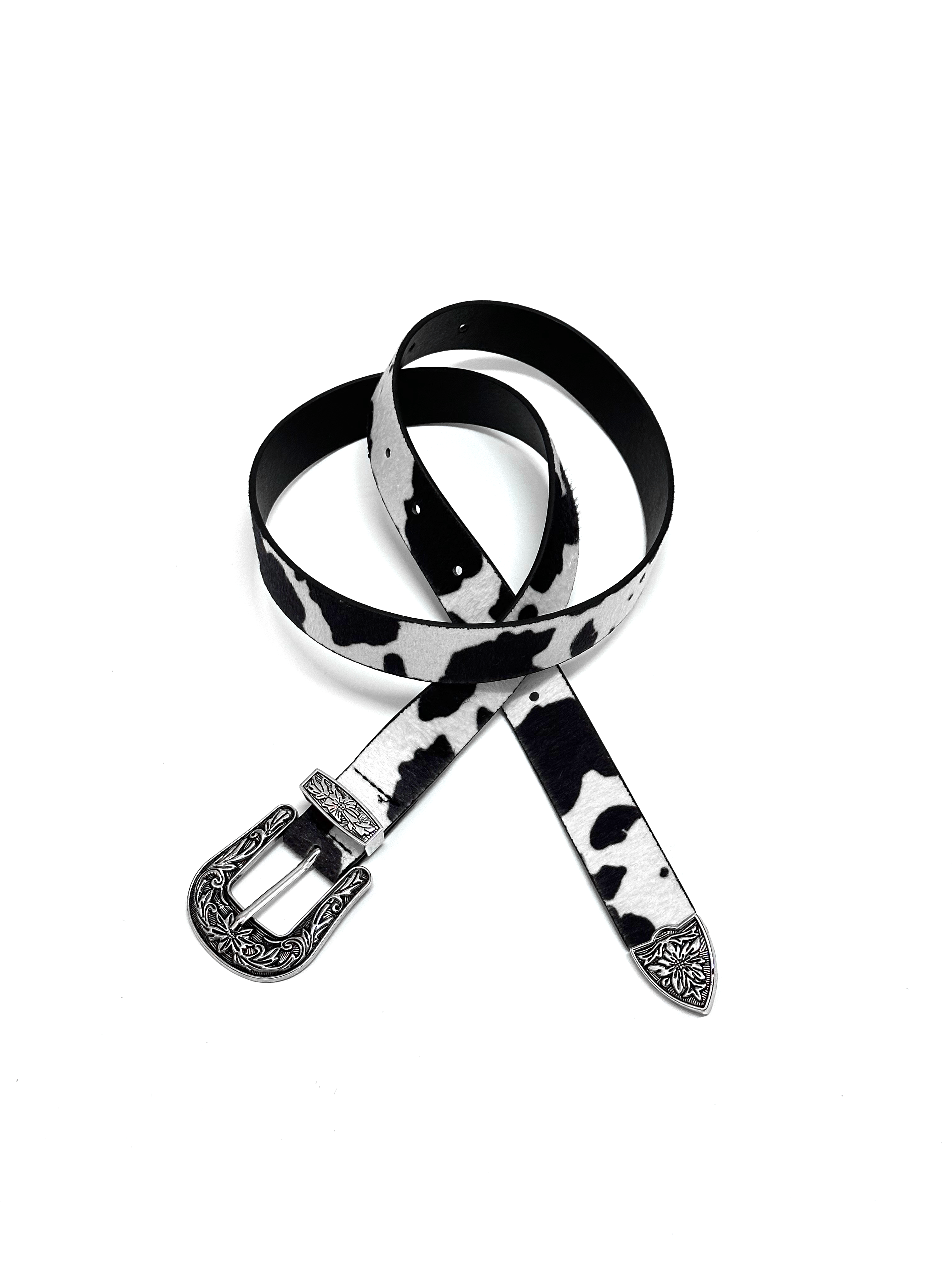 DPOL Cow Pattern Belt Maillard Couple Belt